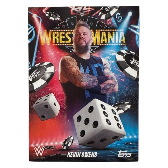 2025 Topps Wrestlemania 41 WWE WORLD Vegas Exclusive Card WM-30 KEVIN OWENS - Picture 1 of 4